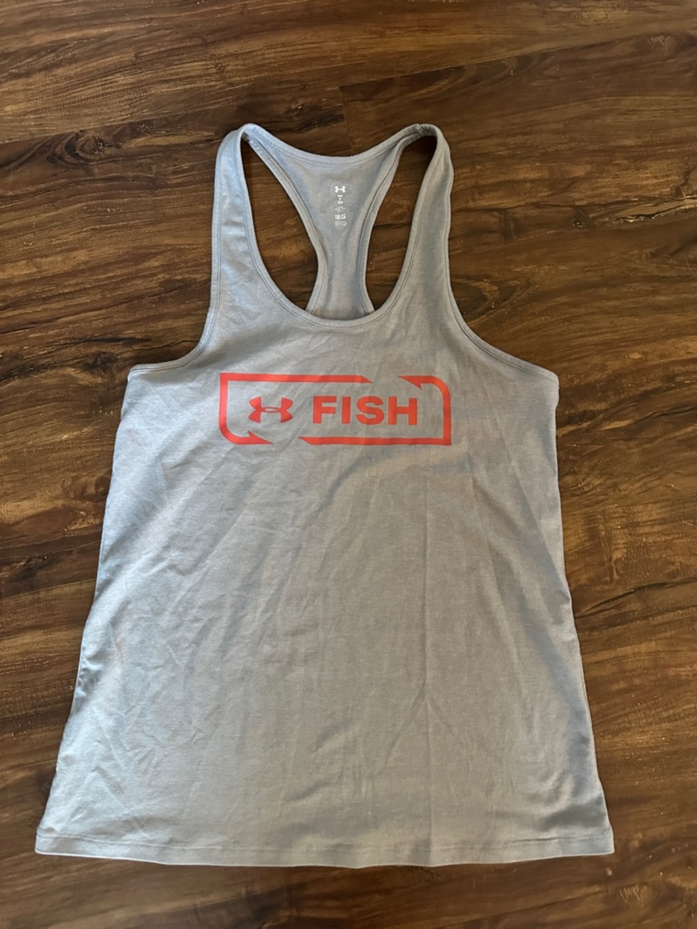 Under Armour FISH Gray Tank Top with FISH Logo - SMALL (heat gear)